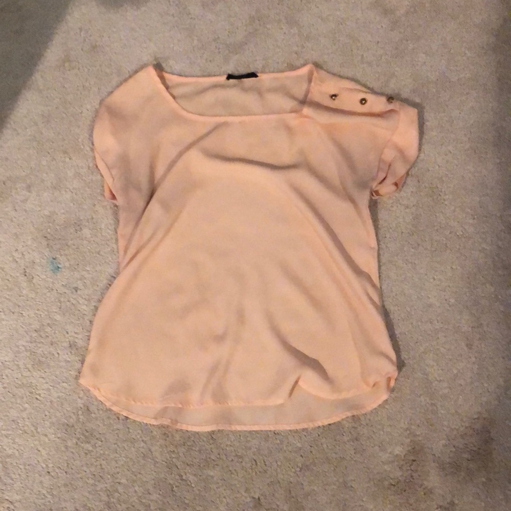 Peach short sleeve blouse